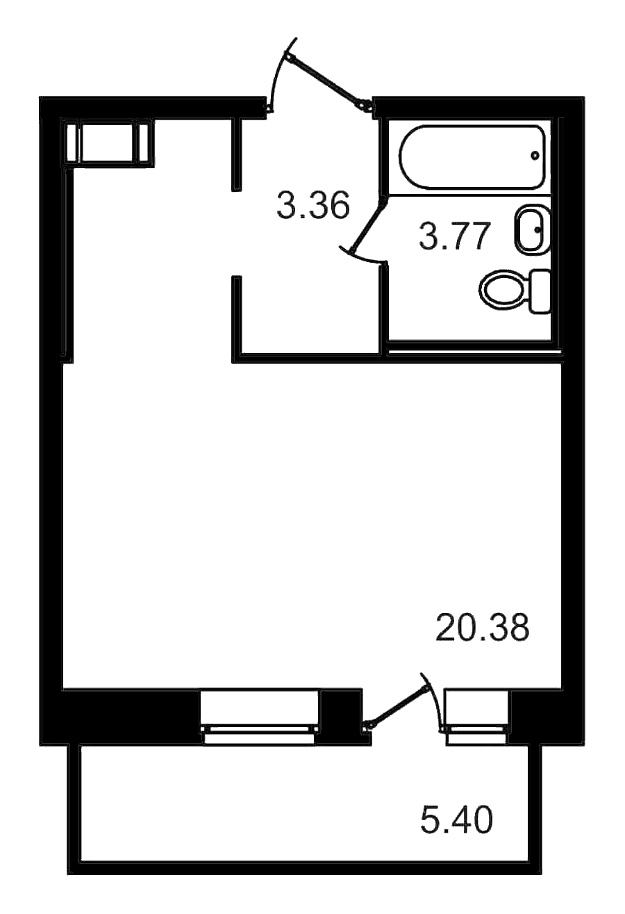 Квартира студия 27.51 м², 17/18 эт., ЖК «Северный»