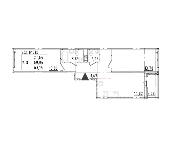 2-комнатная квартира 60.06 м², 2/16 эт., ЖК «Parkolovo»