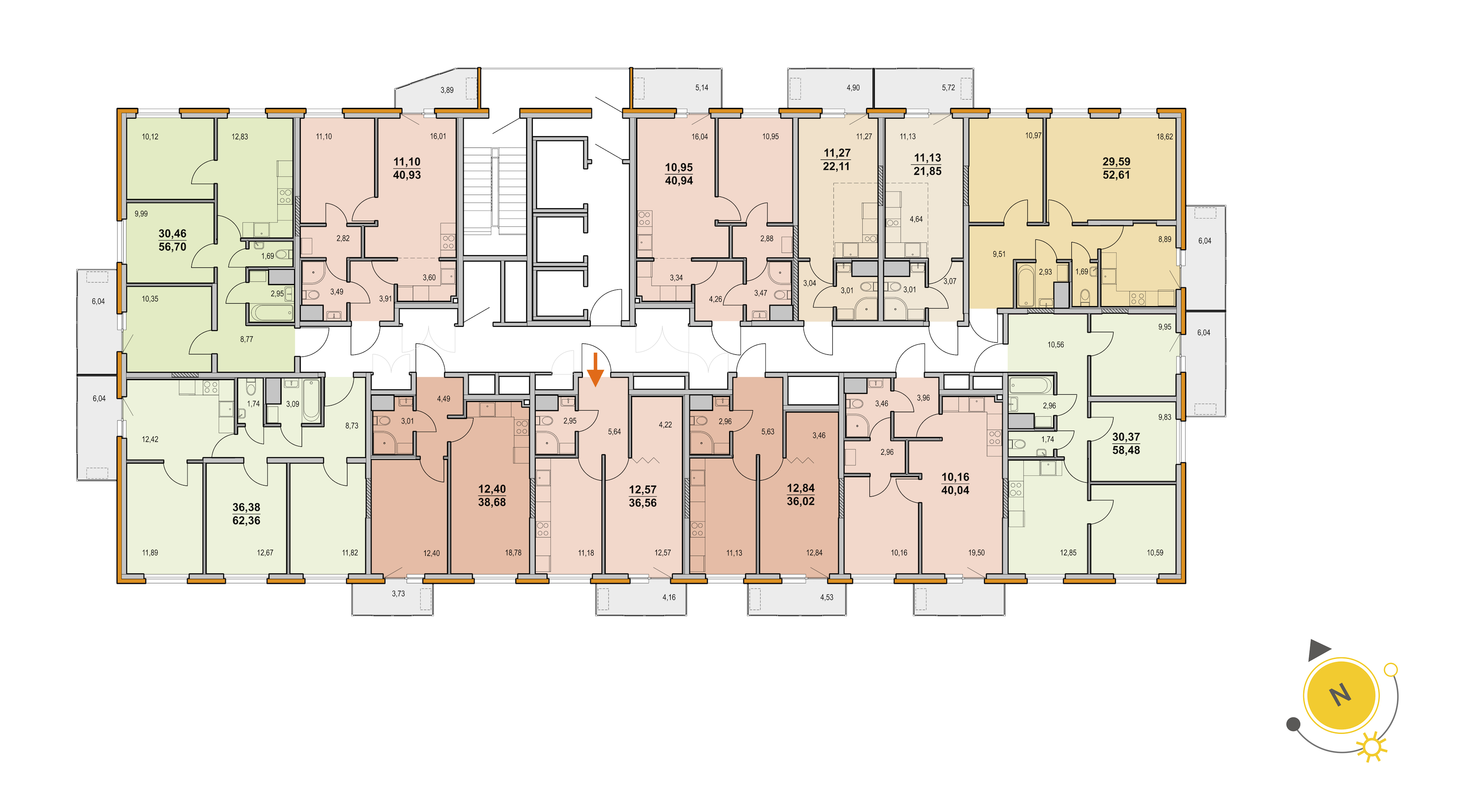 1-комнатная квартира 38.5 м², 14/25 эт., ЖК «Новоорловский»