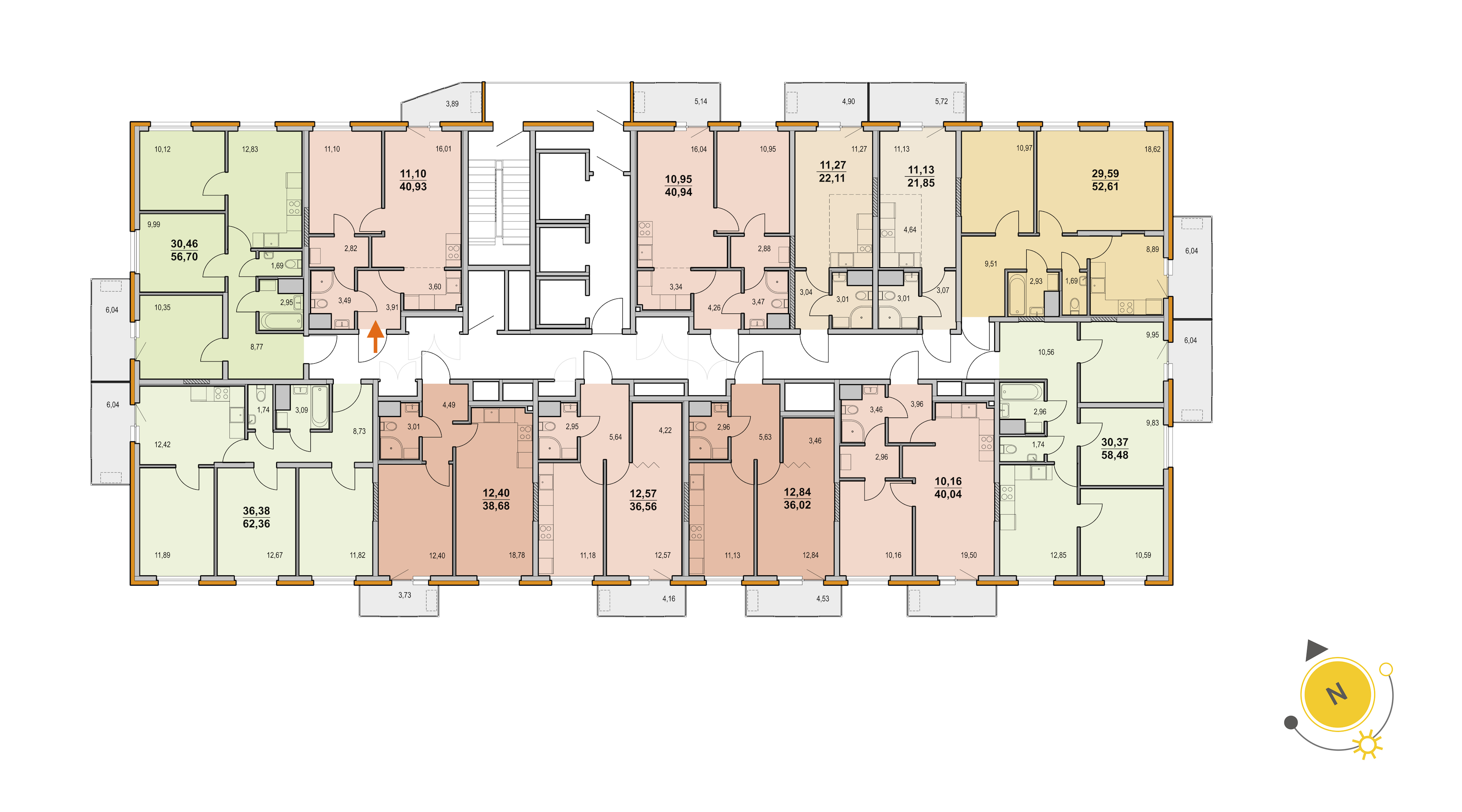 1-комнатная квартира 42.8 м², 15/25 эт., ЖК «Новоорловский»