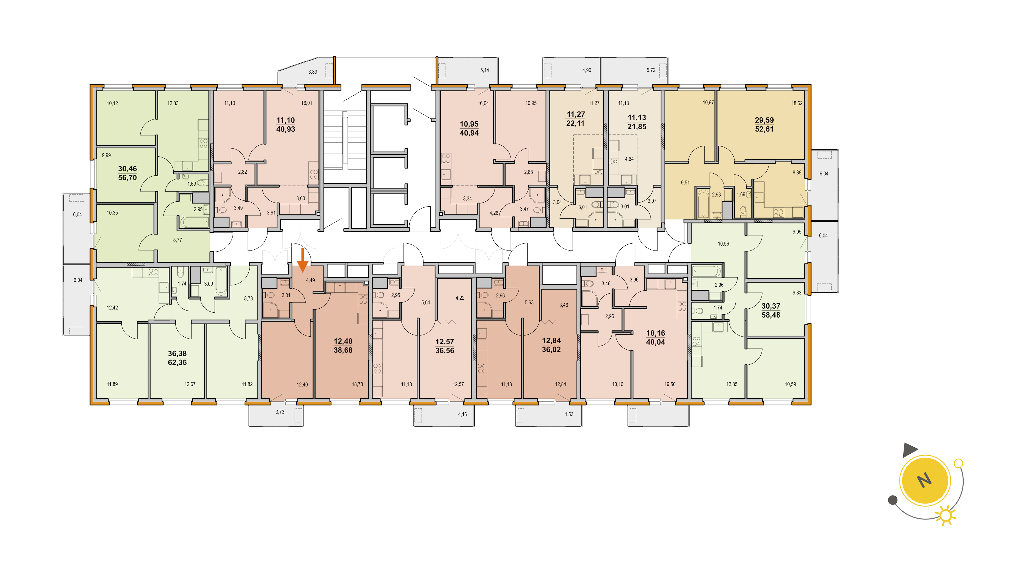 1-комнатная квартира 40.6 м², 15/25 эт., ЖК «Новоорловский»