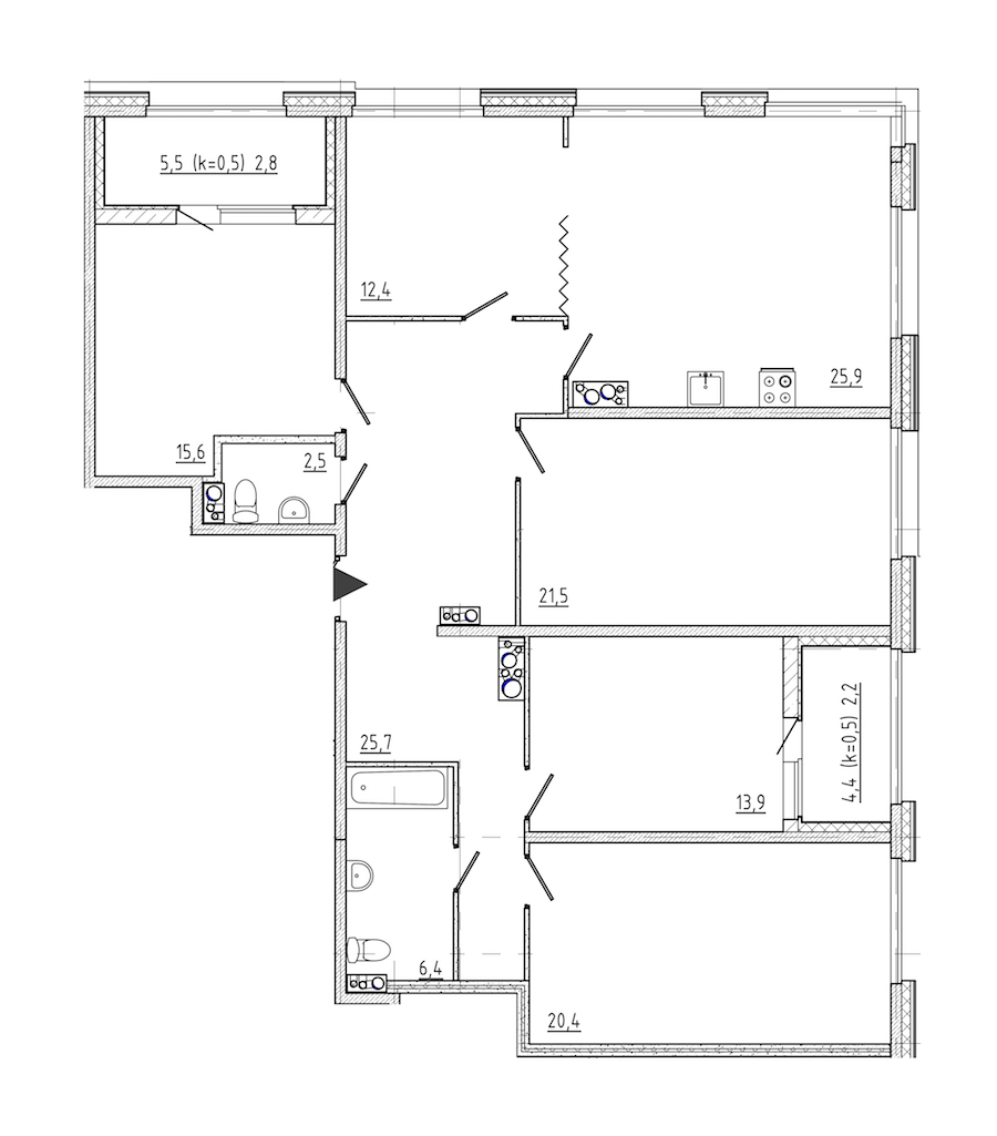 5-комнатная квартира 149.3 м², 10/10 эт., ЖК «Domino»