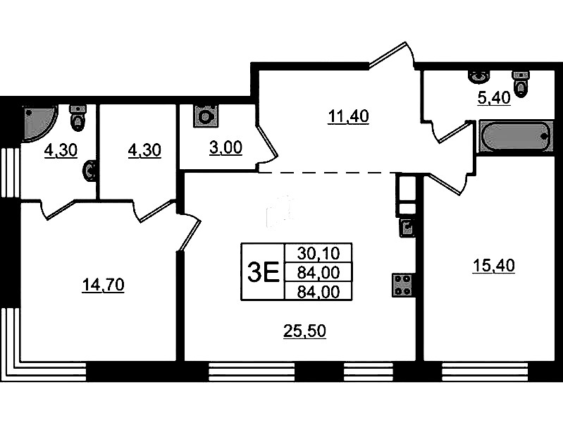 2-комнатная квартира 84 м², 5/8 эт., ЖК «ЛДМ»