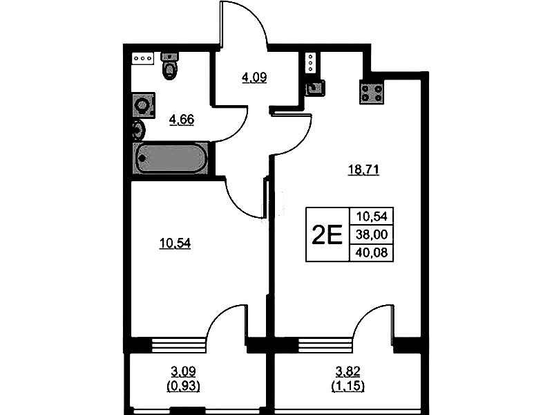 1-комнатная квартира 40.08 м², 2/13 эт., ЖК «RESPECT»