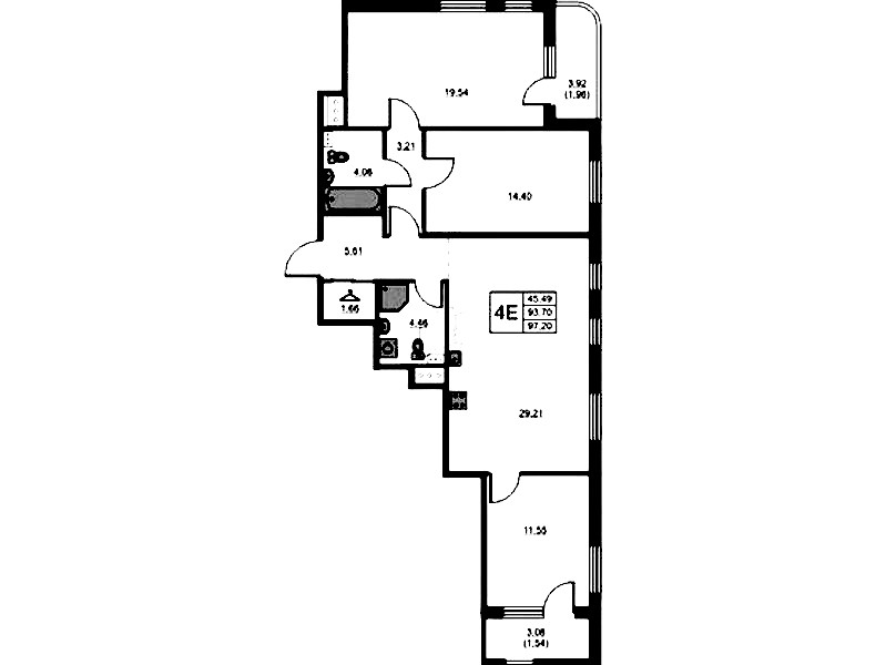 3-комнатная квартира 97.2 м², 10/13 эт., ЖК «RESPECT»