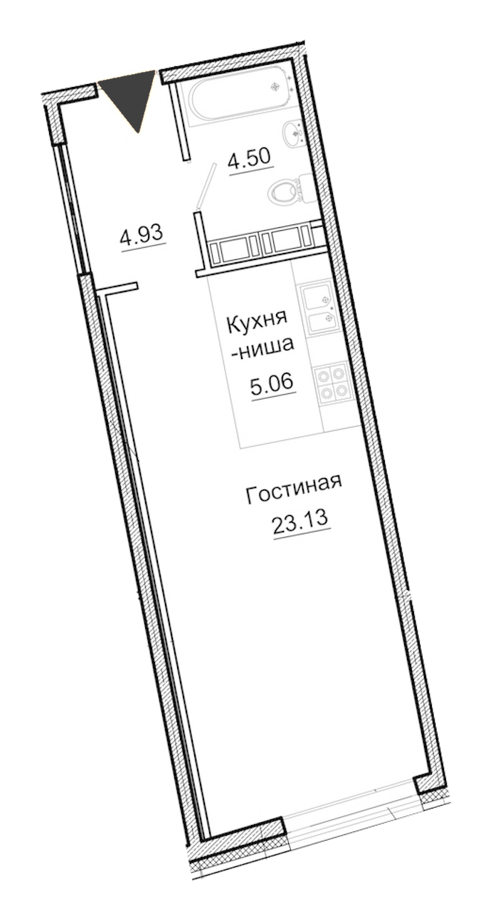 Квартира студия 37.62 м², 10/11 эт., Комплекс апартаментов «Next»