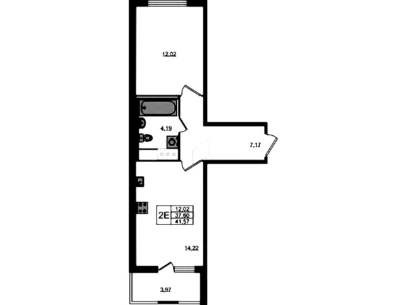 1-комнатная квартира 37.6 м², 6/8 эт., ЖК «Ясно.Янино»