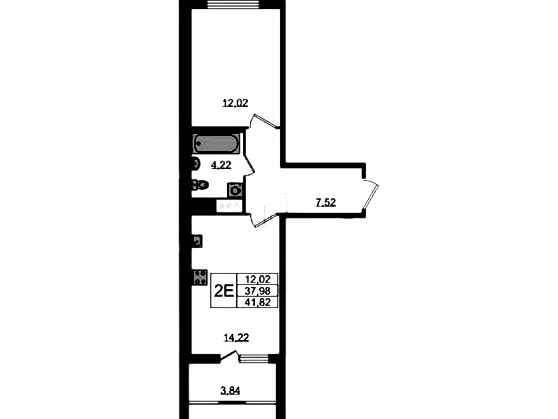 1-комнатная квартира 37.98 м², 3/8 эт., ЖК «Ясно.Янино»