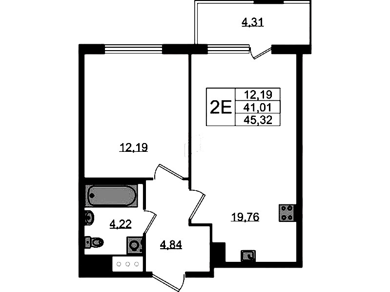 1-комнатная квартира 41.01 м², 3/8 эт., ЖК «Ясно.Янино»