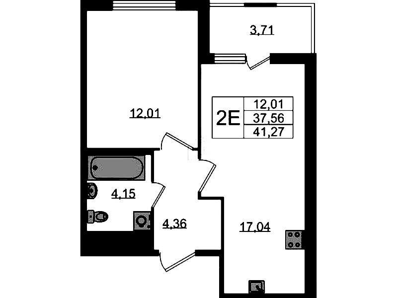 1-комнатная квартира 37.56 м², 7/8 эт., ЖК «Ясно.Янино»