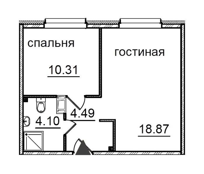 1-комнатная квартира 39.76 м², 13/29 эт., Комплекс апартаментов «IN2IT»
