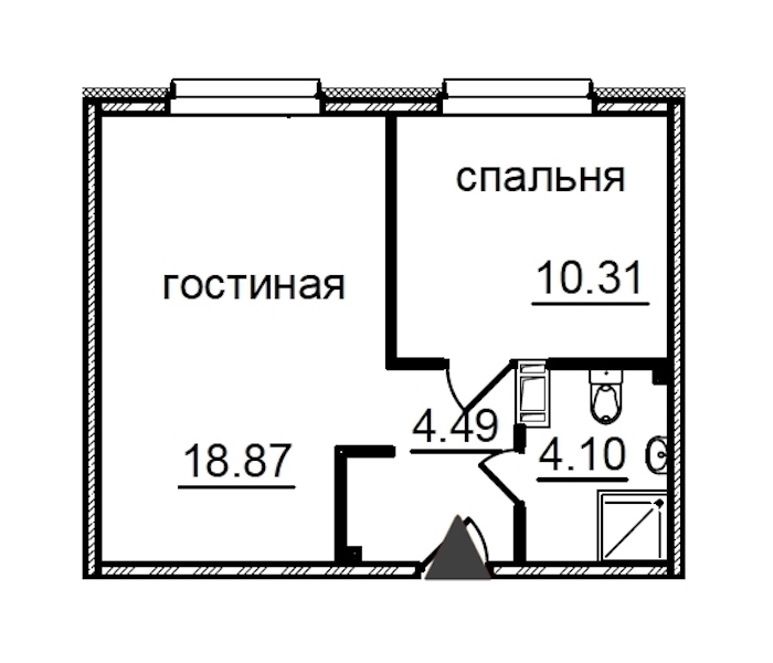 1-комнатная квартира 37.77 м², 10/29 эт., Комплекс апартаментов «IN2IT»