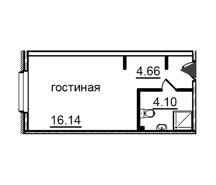 Квартира студия 24.9 м², 5/29 эт., Комплекс апартаментов «IN2IT»