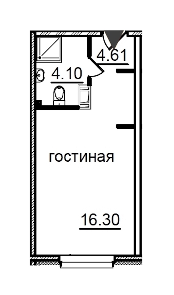 Квартира студия 24.01 м², 6/29 эт., Комплекс апартаментов «IN2IT»