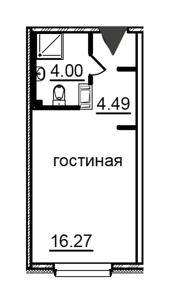 Квартира студия 24.99 м², 3/29 эт., Комплекс апартаментов «IN2IT»