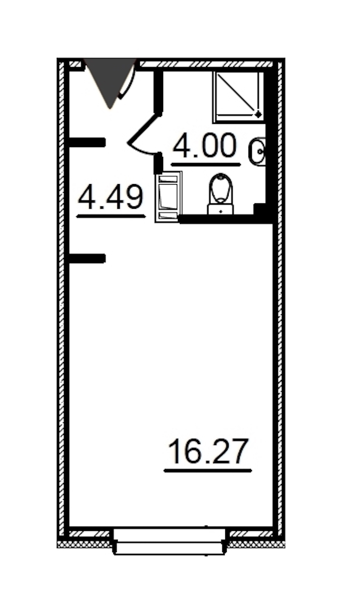 Квартира студия 24.99 м², 3/29 эт., Комплекс апартаментов «IN2IT»