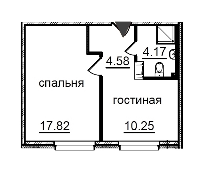 1-комнатная квартира 36.82 м², 4/29 эт., Комплекс апартаментов «IN2IT»