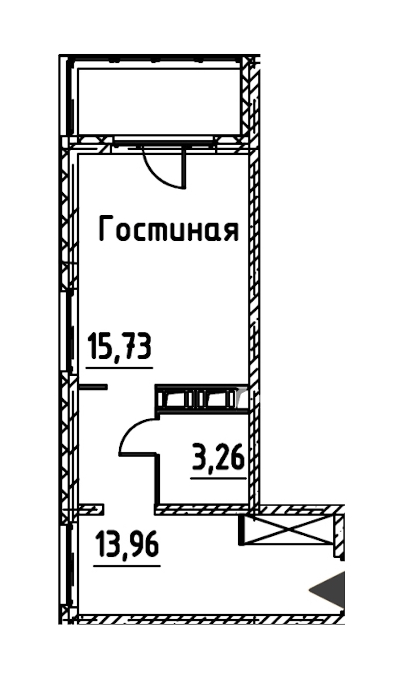 Квартира студия 32.95 м², 21/24 эт., ЖК «Про.Молодость»