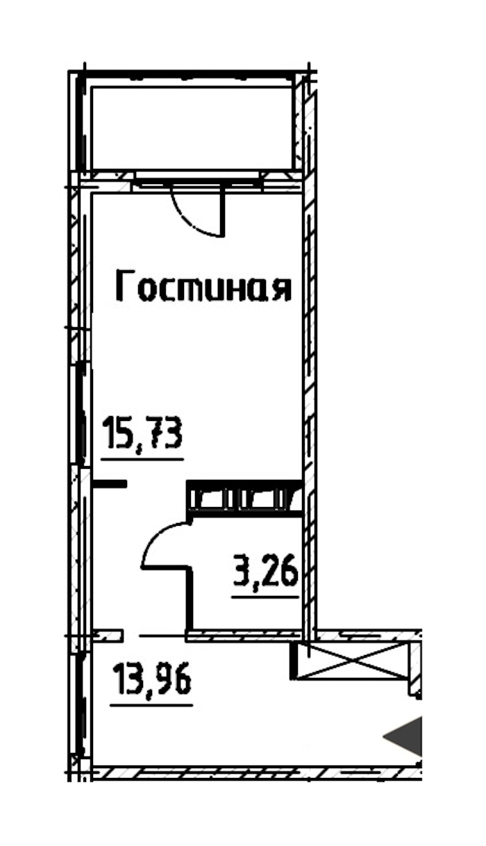 Квартира студия 32.95 м², 22/24 эт., ЖК «Про.Молодость»