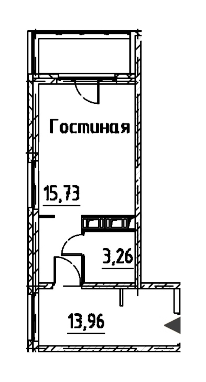 Квартира студия 32.95 м², 23/24 эт., ЖК «Про.Молодость»