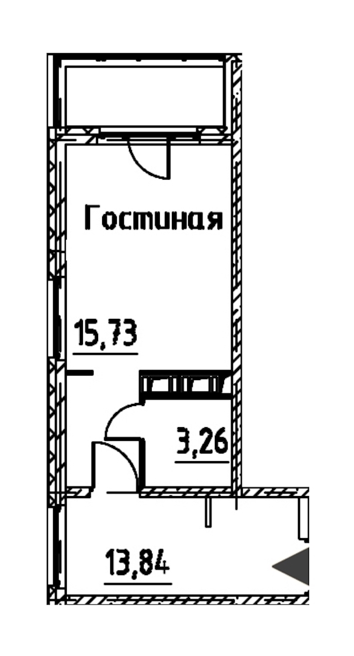 Квартира студия 32.83 м², 24/24 эт., ЖК «Про.Молодость»