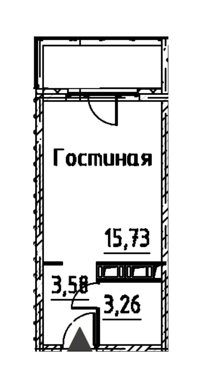 1-комнатная квартира 40.51 м², 23/24 эт., ЖК «Про.Молодость»