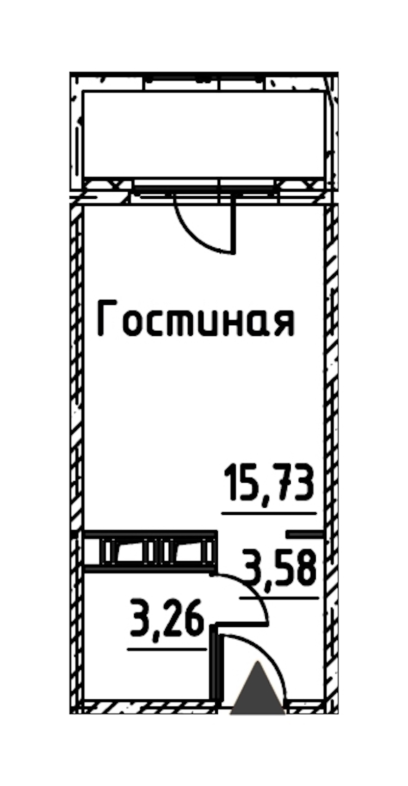 Квартира студия 22.57 м², 21/24 эт., ЖК «Про.Молодость»