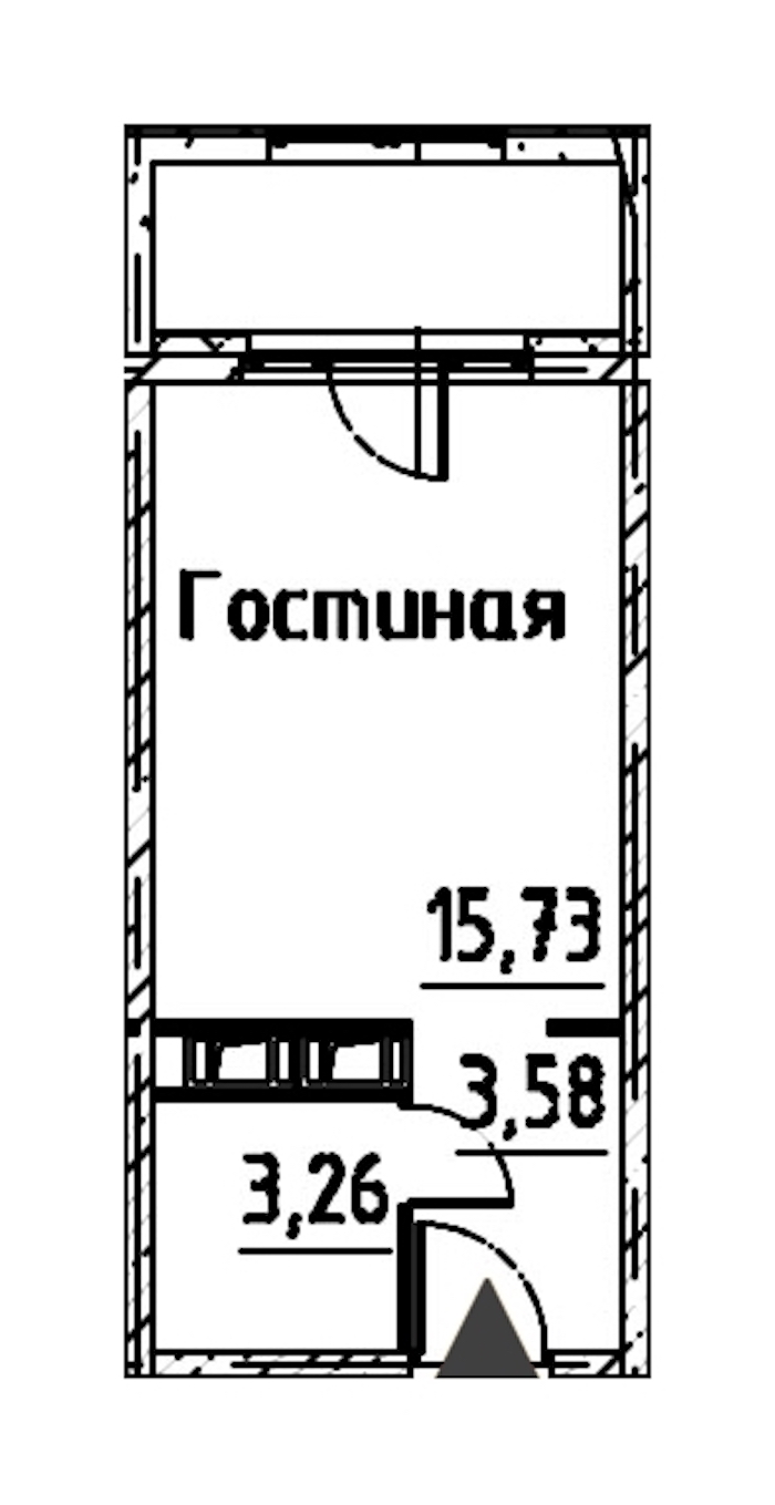 Квартира студия 22.57 м², 22/24 эт., ЖК «Про.Молодость»