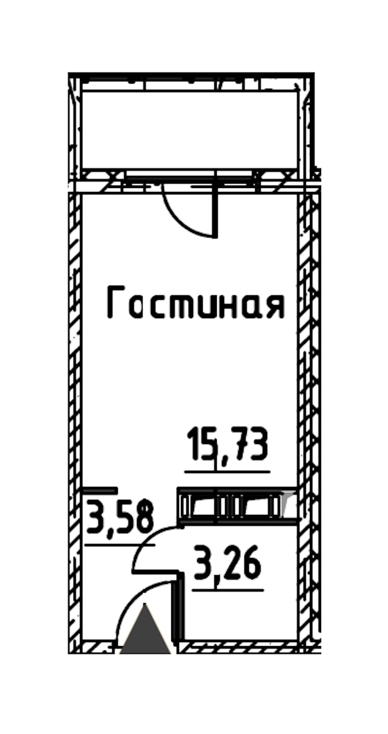 Квартира студия 22.57 м², 21/24 эт., ЖК «Про.Молодость»