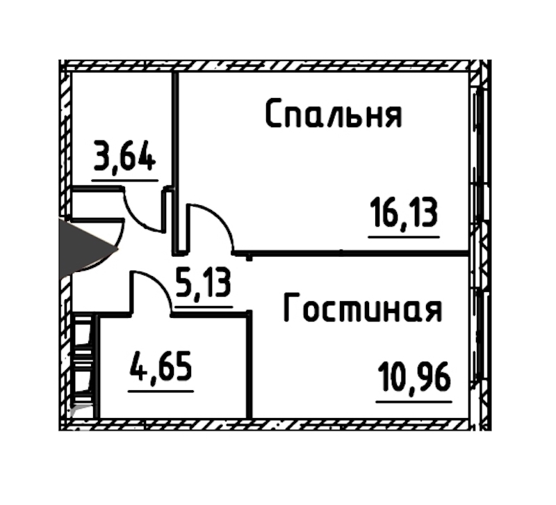 1-комнатная квартира 40.51 м², 21/24 эт., ЖК «Про.Молодость»