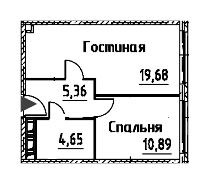 1-комнатная квартира 40.57 м², 24/24 эт., ЖК «Про.Молодость»