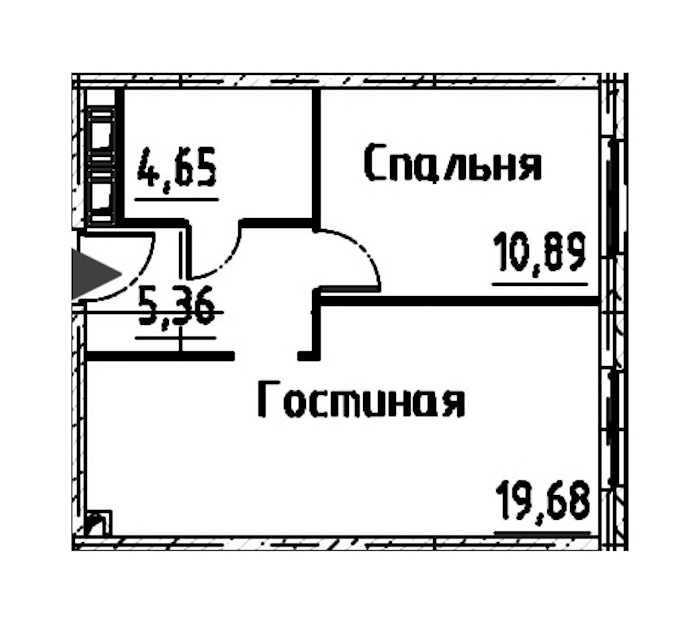 1-комнатная квартира 40.57 м², 22/24 эт., ЖК «Про.Молодость»