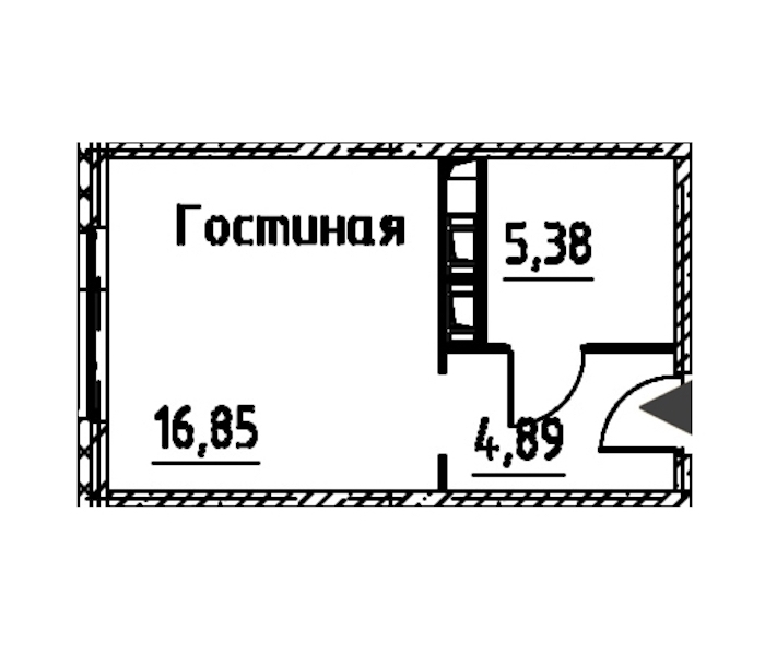 Квартира студия 27.12 м², 24/24 эт., ЖК «Про.Молодость»