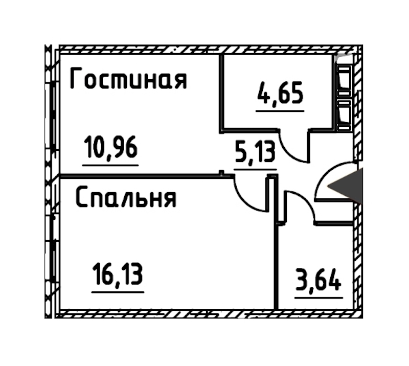 1-комнатная квартира 40.5 м², 21/24 эт., ЖК «Про.Молодость»