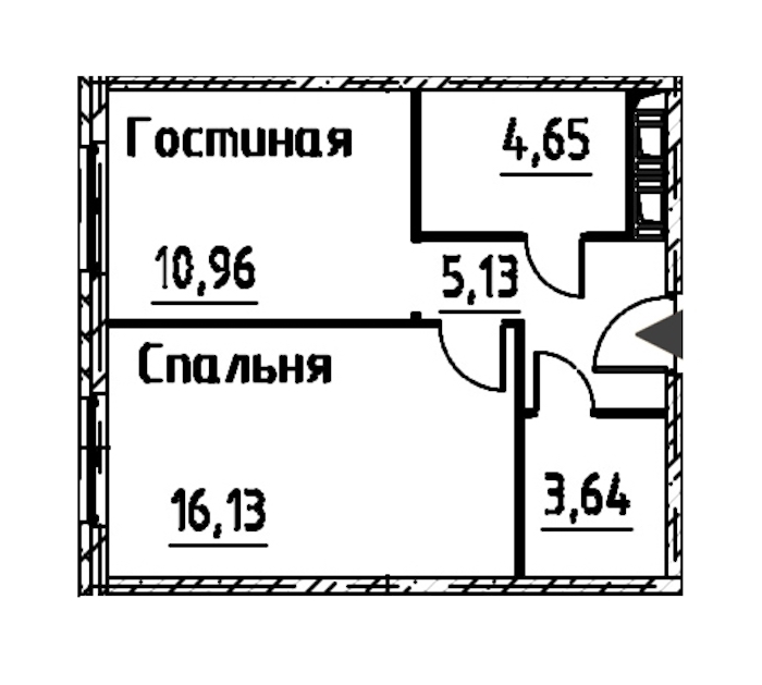 1-комнатная квартира 40.5 м², 23/24 эт., ЖК «Про.Молодость»
