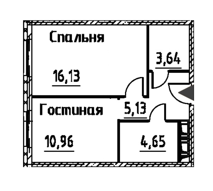 1-комнатная квартира 40.5 м², 24/24 эт., ЖК «Про.Молодость»