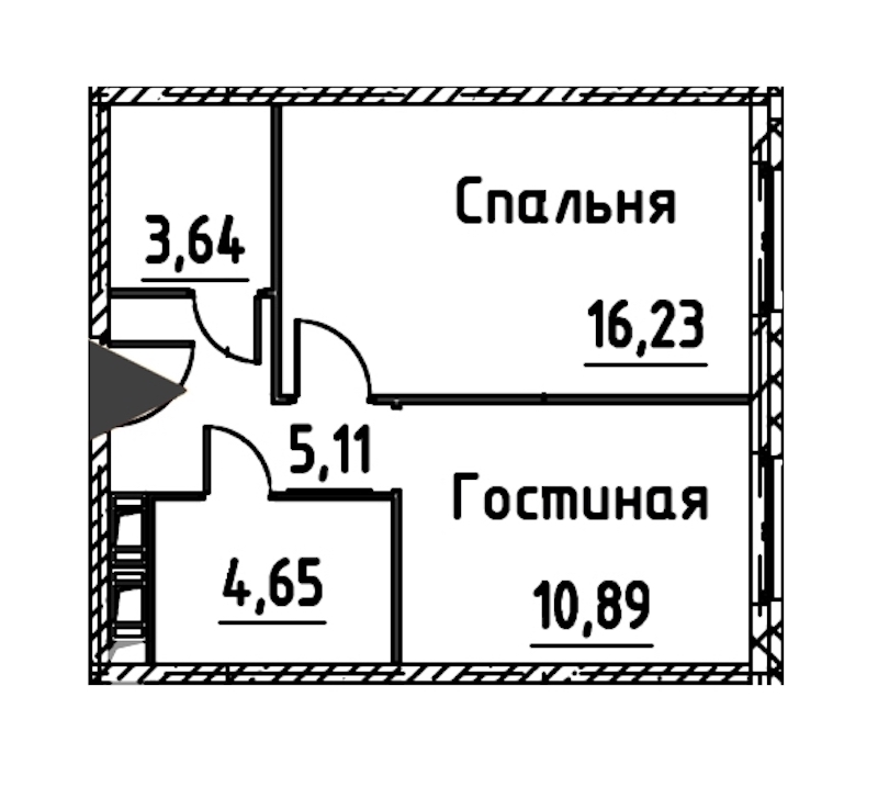 1-комнатная квартира 40.52 м², 21/24 эт., ЖК «Про.Молодость»