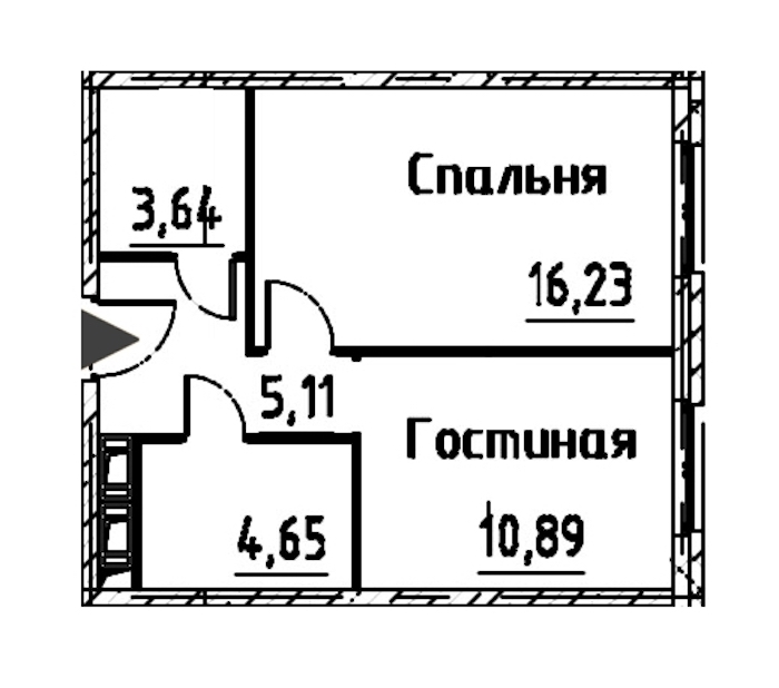 1-комнатная квартира 40.52 м², 22/24 эт., ЖК «Про.Молодость»