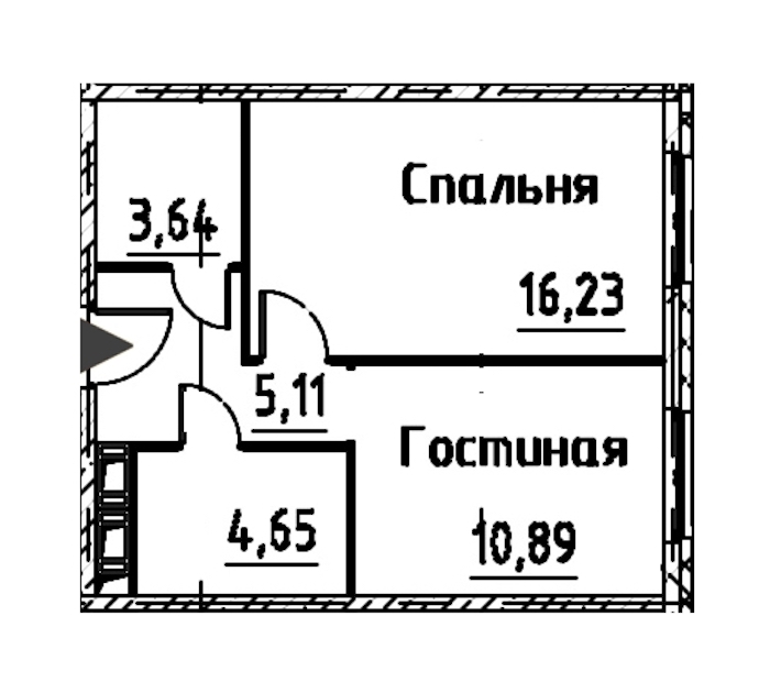 1-комнатная квартира 40.52 м², 23/24 эт., ЖК «Про.Молодость»