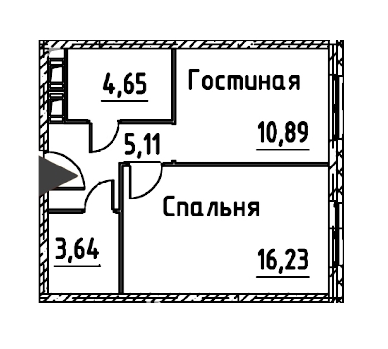 1-комнатная квартира 40.52 м², 21/24 эт., ЖК «Про.Молодость»