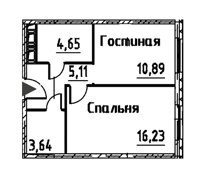 1-комнатная квартира 40.52 м², 23/24 эт., ЖК «Про.Молодость»