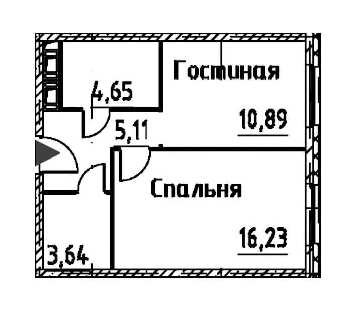 1-комнатная квартира 40.52 м², 24/24 эт., ЖК «Про.Молодость»