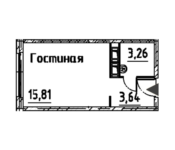 Квартира студия 22.71 м², 22/24 эт., ЖК «Про.Молодость»