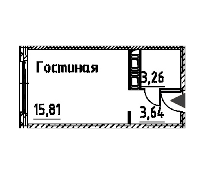 Квартира студия 22.71 м², 24/24 эт., ЖК «Про.Молодость»