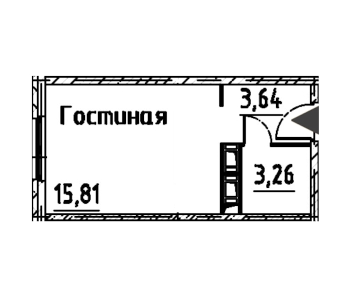 Квартира студия 22.71 м², 22/24 эт., ЖК «Про.Молодость»