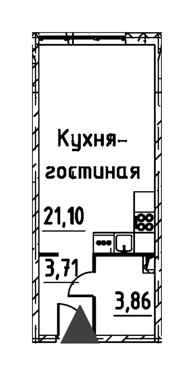 Квартира студия 28.3 м², 12/24 эт., ЖК «Про.Молодость»