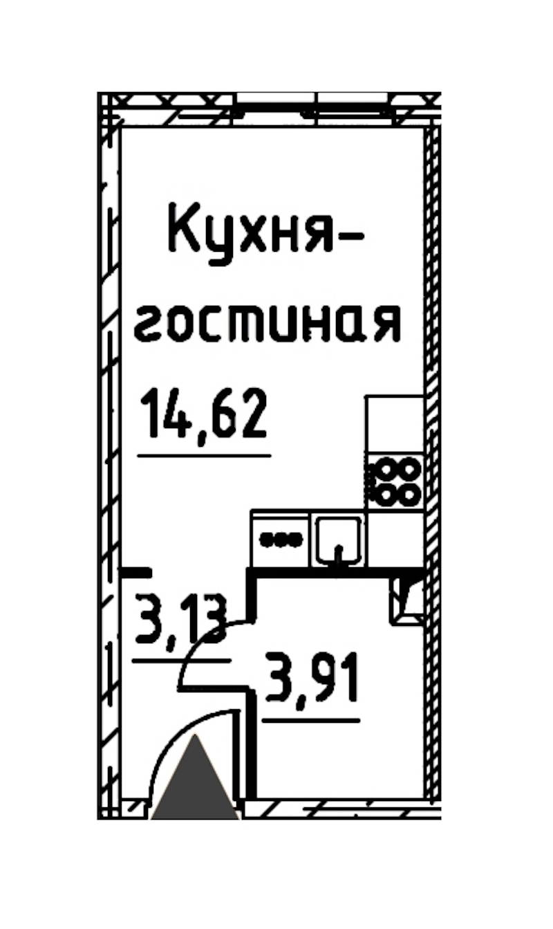 Квартира студия 20.98 м², 20/24 эт., ЖК «Про.Молодость»