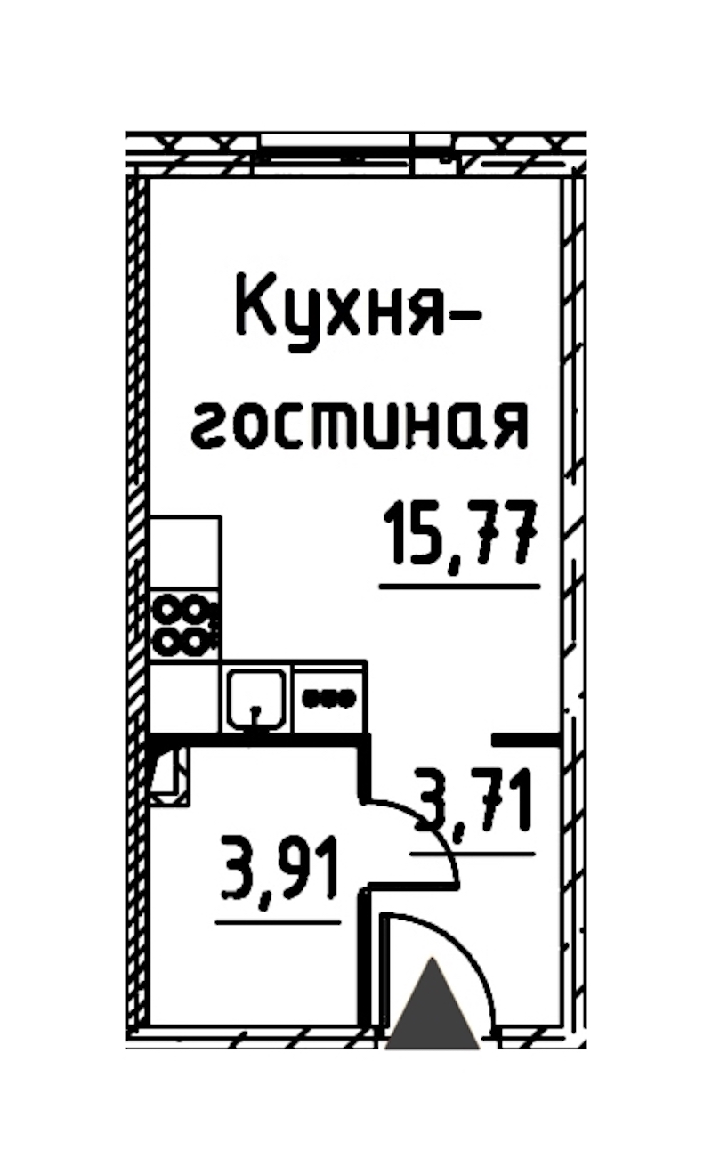 Квартира студия 23.01 м², 7/24 эт., ЖК «Про.Молодость»