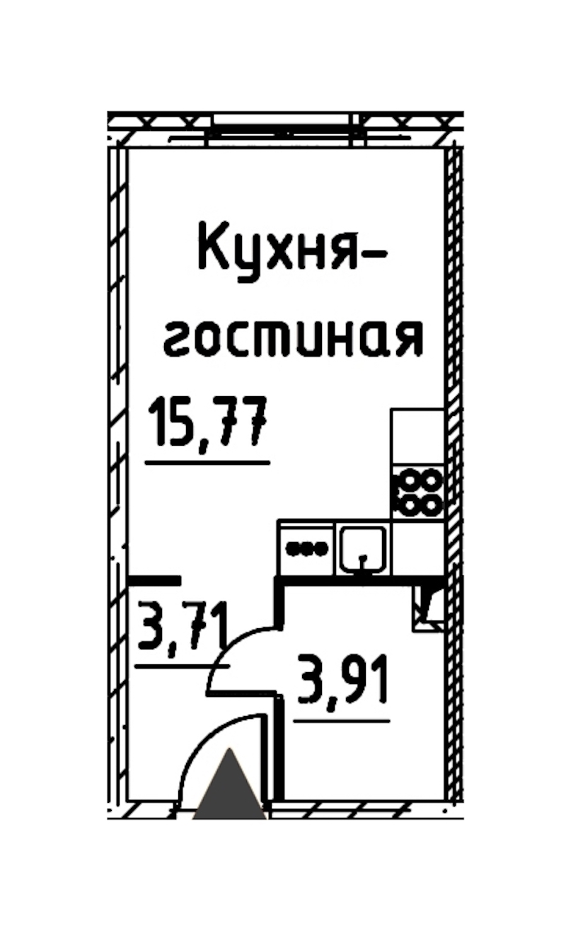 Квартира студия 23.01 м², 7/24 эт., ЖК «Про.Молодость»