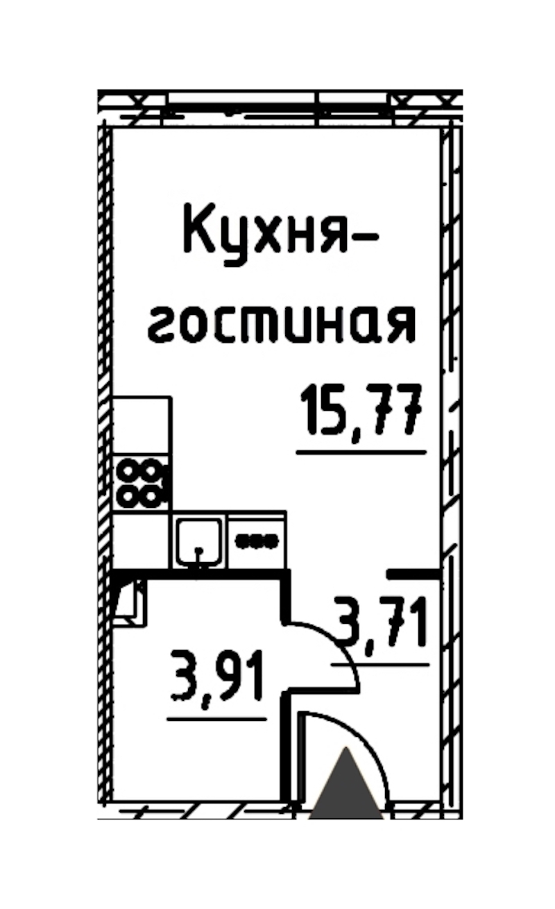 Квартира студия 22.7 м², 19/24 эт., ЖК «Про.Молодость»
